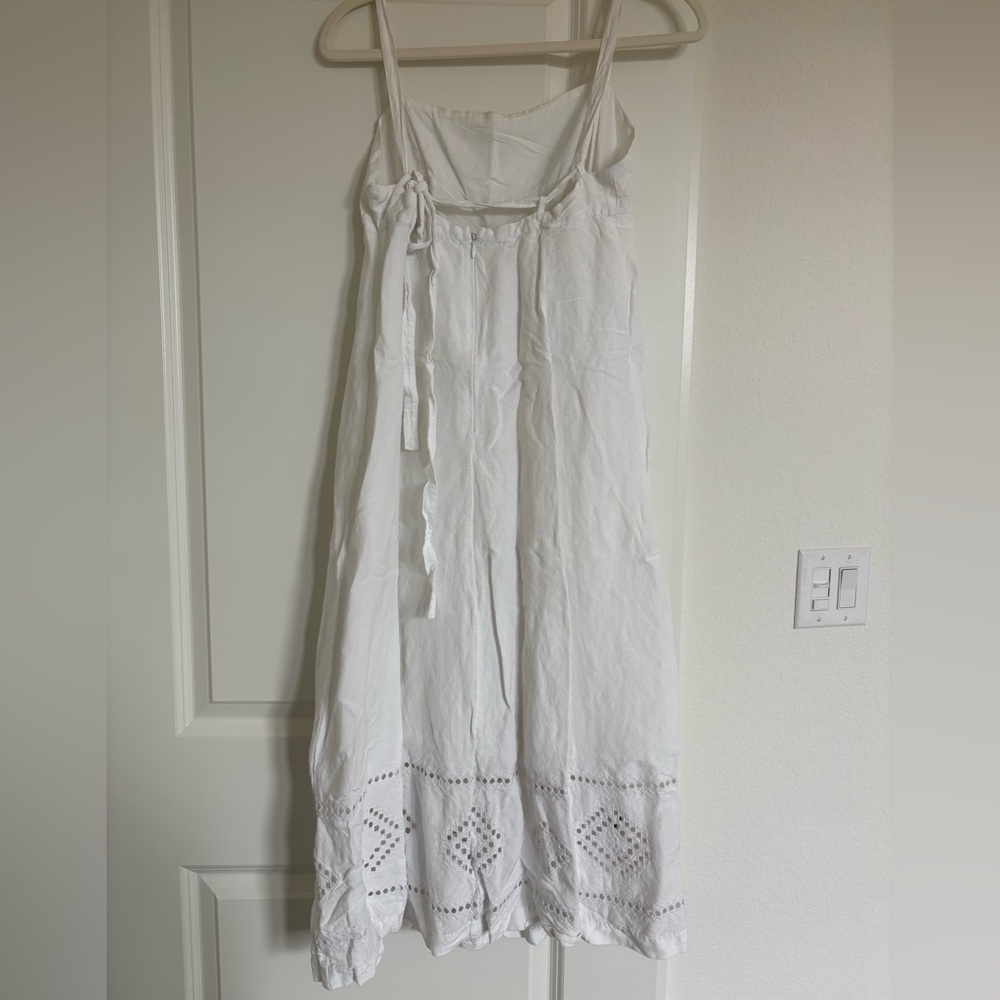 Madewell White Midi Dress with Embroidered Hem - Picture 4 of 7